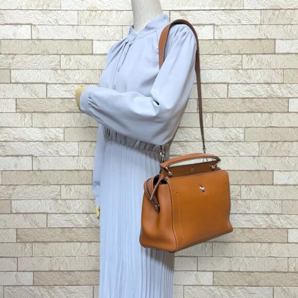 FENDI Shoulder Bag leather 2way Dot com used - Picture 2 of 12